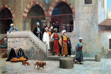 Saliendo de la Mezquita Griego Árabe Jean Leon Gerome Islámico Pinturas al óleo
